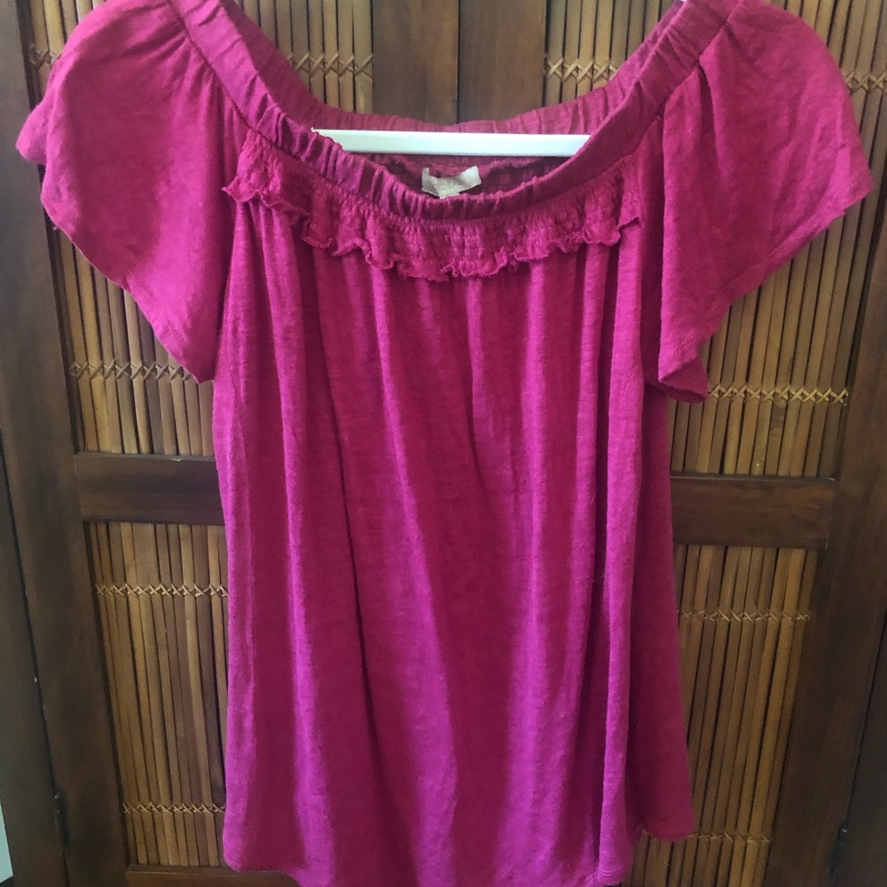 Anthropologie pink t-shirt.